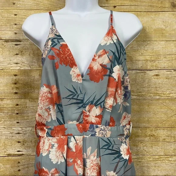 J’Atiste by Amy long line pants jumper romper floral print size medium - Picture 2 of 16